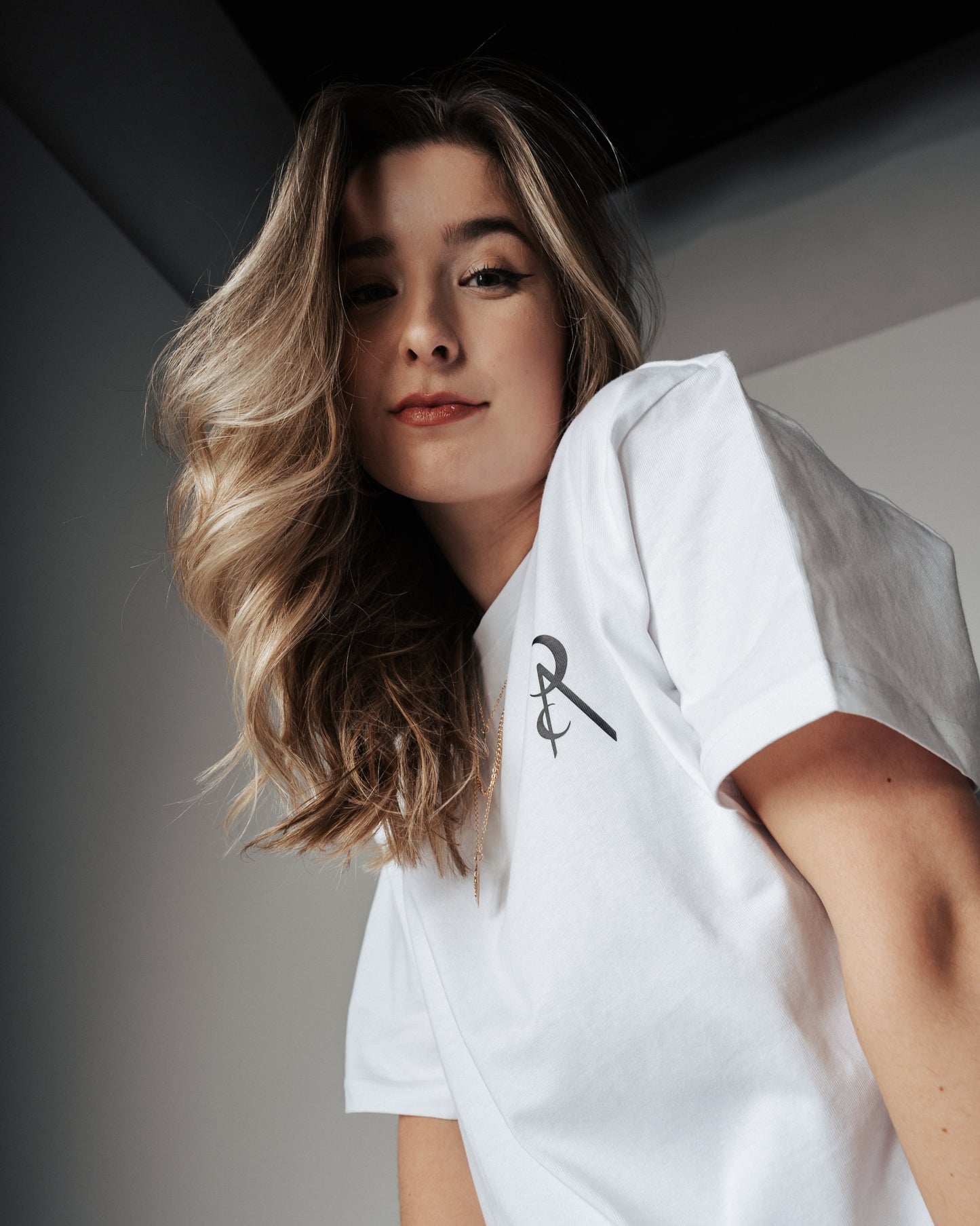 Oversized Long T-Shirt Evelyn White - Blue