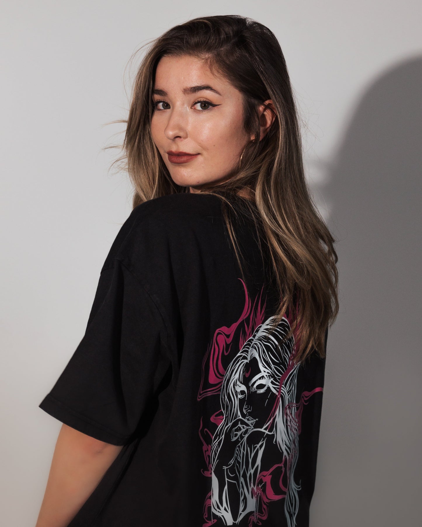 Oversized Long T-Shirt Evelyn Washed - Pink