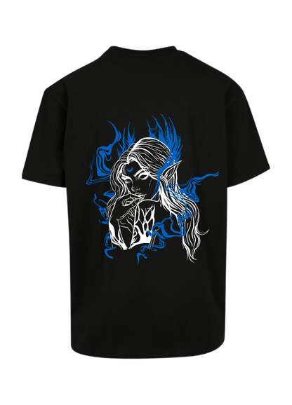 Oversized Long T-Shirt Evelyn Black - Blue