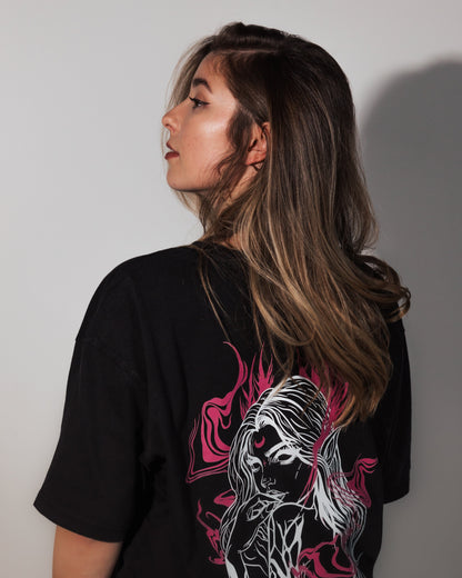 Oversized Long T-Shirt Evelyn Washed - Pink