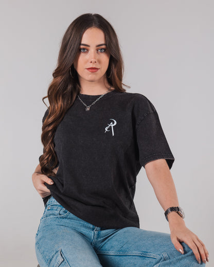 Oversized Long T-Shirt Evelyn Washed - Blue