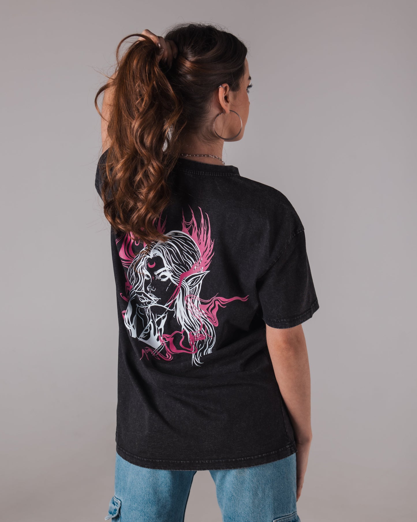 Oversized Long T-Shirt Evelyn Washed - Pink